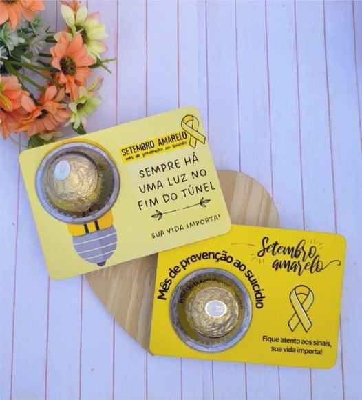 Card com Ferrero Rocher- Setembro Amarelo