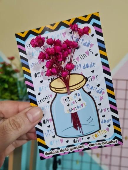 Card com Florzinha Mosquitinho- DIA DOS NAMORADOS