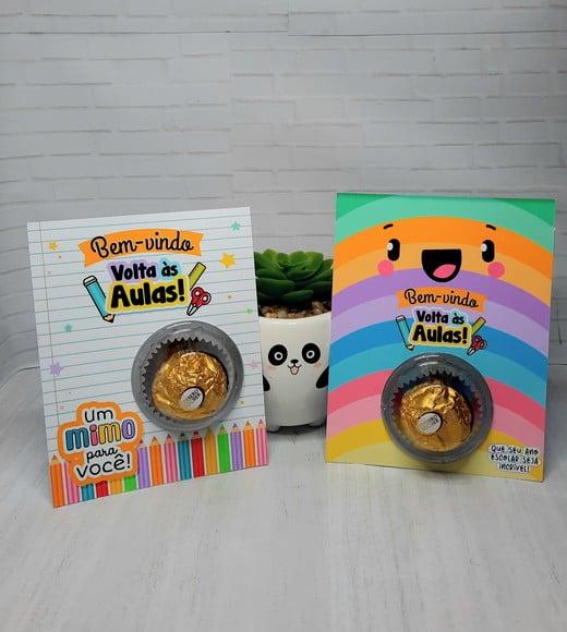 Card com Ferrero Rocher- Volta as Aulas