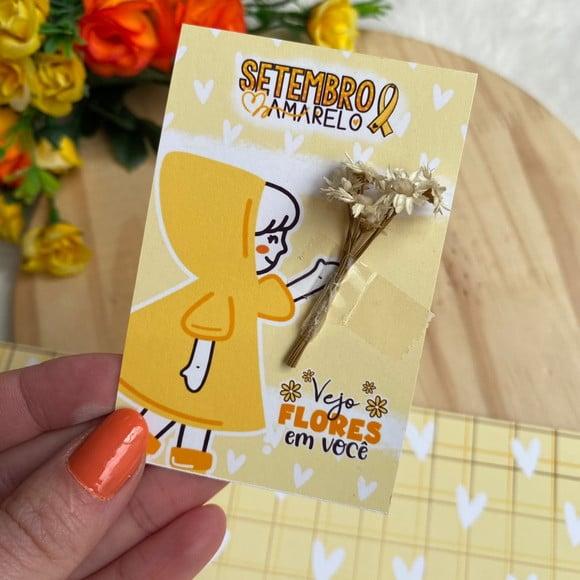 Card com Florzinha Sempre Viva- Setembro Amarelo