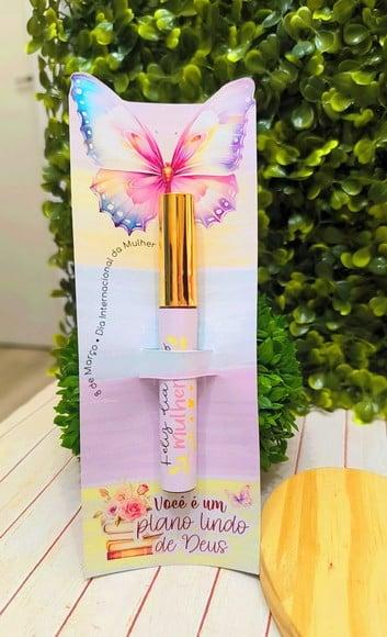 Card com Gloss Labial- Dia da Mulher