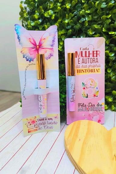 Card com Gloss Labial- Dia da Mulher
