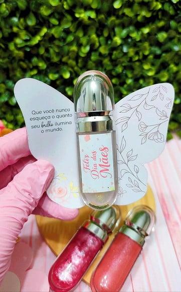 Card com Gloss Labial- Dia das Mães
