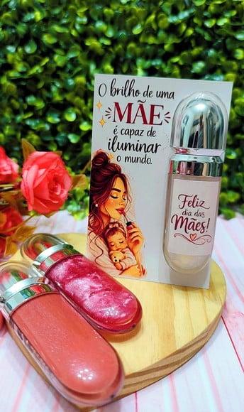 Card com Gloss Labial- Dia das Mães