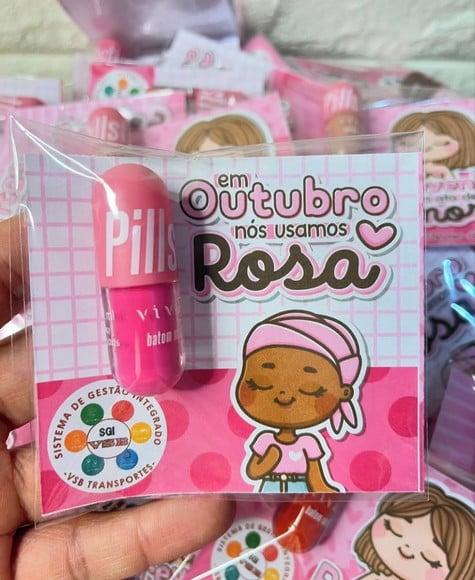 Card com Gloss Labial- Outubro Rosa