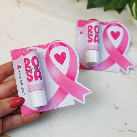 Card com Hidratante Labial (batom de Cacau)- Outubro Rosa