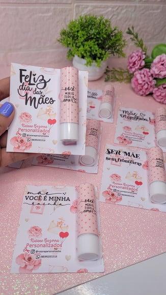 Card com Hidratante Labial (manteiga de Cacau)- Dia das Mães