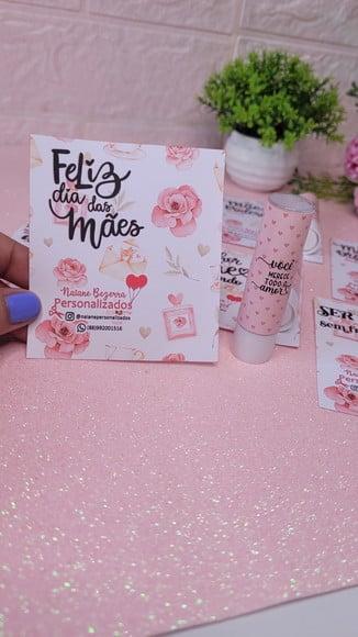 Card com Hidratante Labial (manteiga de Cacau)- Dia das Mães