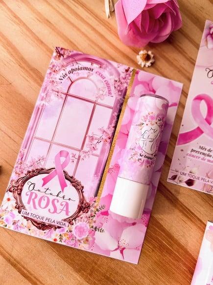 Card com Hidratante Labial (manteiga de Cacau)- Outubro Rosa