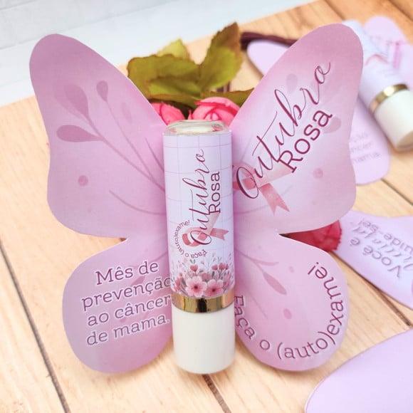 Card com Hidratante Labial (manteiga de Cacau)- Outubro Rosa