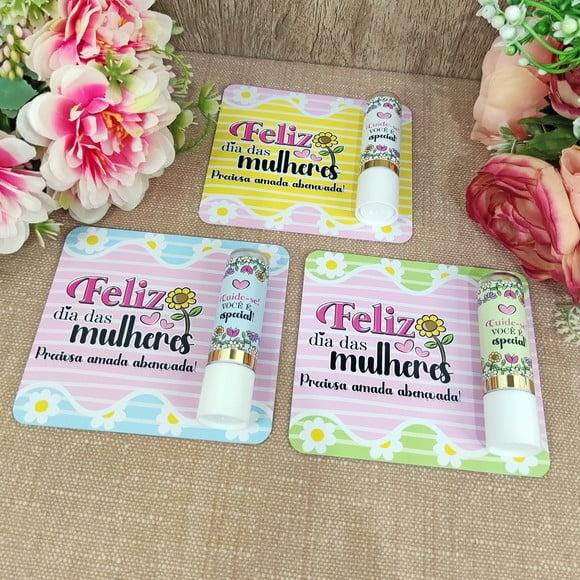 Card com Hidratante Labial (manteiga de Cacau)-dia da Mulher