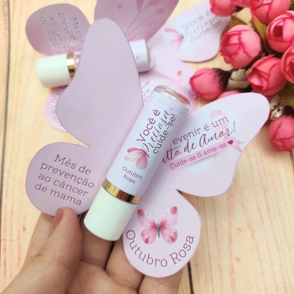 Card com Hidratante Labial (manteiga de Cacau)- Outubro Rosa