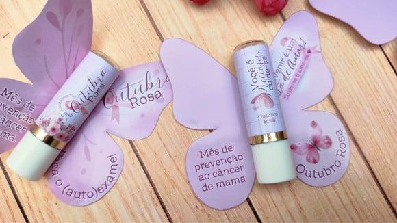 Card com Hidratante Labial (manteiga de Cacau)- Outubro Rosa