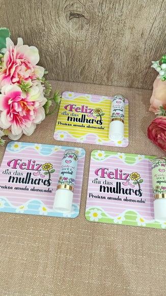 Card com Hidratante Labial (manteiga de Cacau)-dia da Mulher