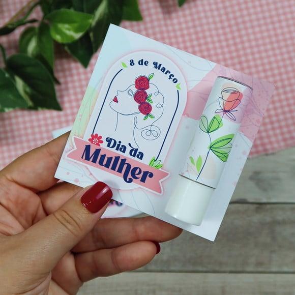 Card com Hidratante Labial (manteiga de Cacau)-dia da Mulher