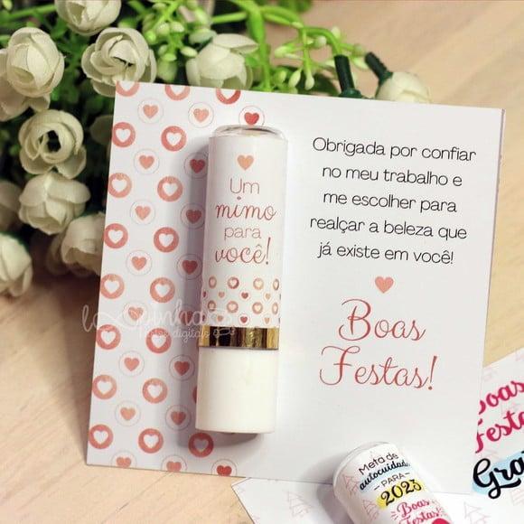 Card com Hidratante Labial(manteiga Cacau)- Boas Festas 2024