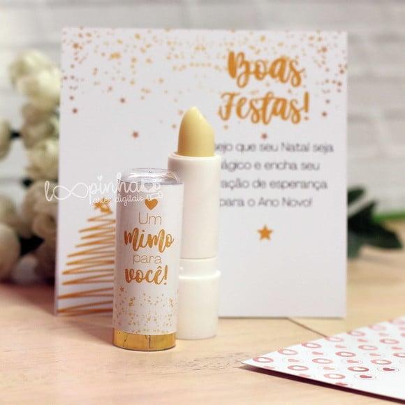 Card com Hidratante Labial(manteiga Cacau)- Boas Festas 2024