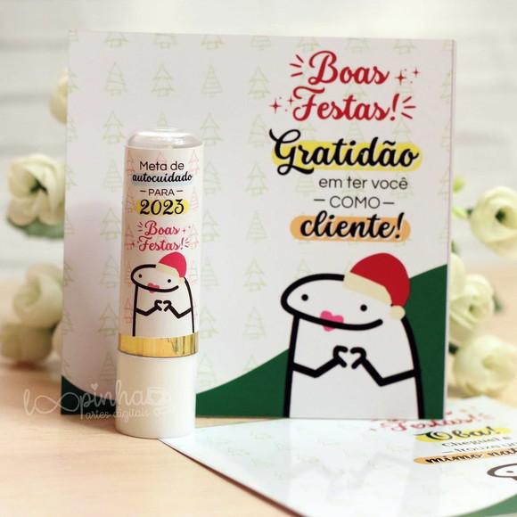 Card com Hidratante Labial(manteiga Cacau)-boas Festas 2024