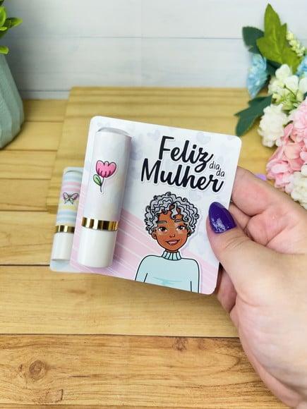Card com Hidratante Labial(manteiga de Cacau)- Dia da Mulher