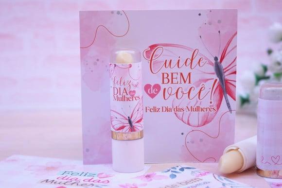 Card com Hidratante Labial(manteiga de Cacau)- Dia da Mulher