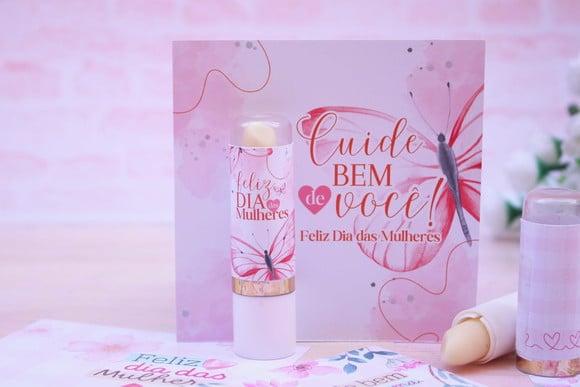 Card com Hidratante Labial(manteiga de Cacau)- Dia da Mulher