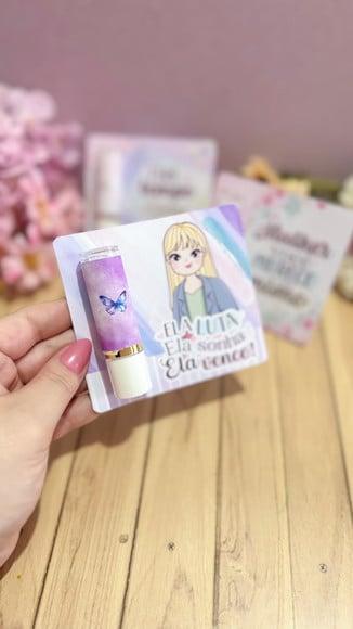 Card com Hidratante Labial(manteiga de Cacau)- Dia da Mulher