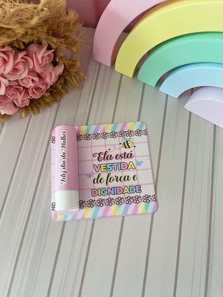 Card com Hidratante Labial(manteiga de Cacau)- Dia da Mulher