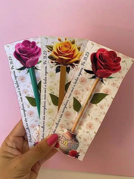 Card com Lápis ou Caneta- Dia das Mães