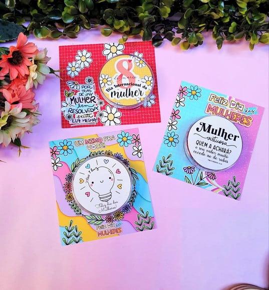 Card com Latinha com Coloreti(chocolate)- Dia da Mulher
