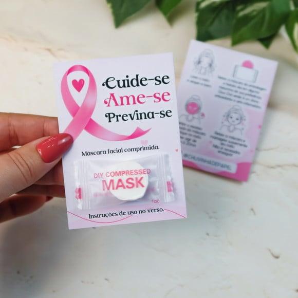 Card com Máscara Comprimida- Outubro Rosa