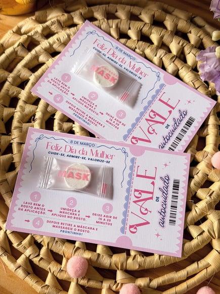 Card com Máscara Facial Comprimida- Dia da Mulher