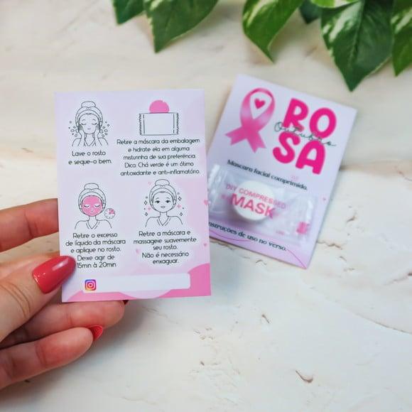 Card com Máscara Comprimida- Outubro Rosa