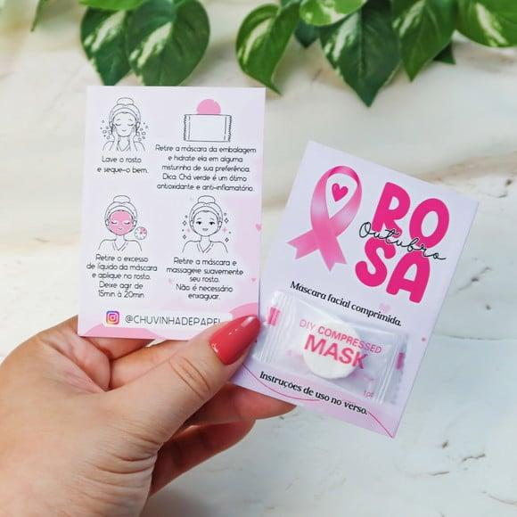 Card com Máscara Comprimida- Outubro Rosa