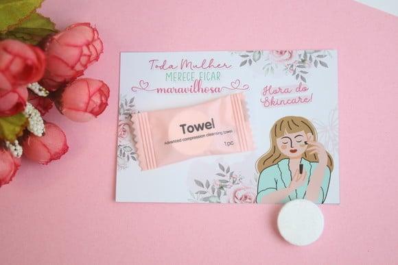 Card com Máscara Facial Comprimida- Dia da Mulher