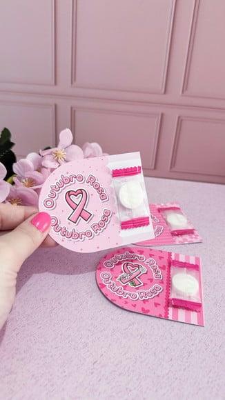 Card com Máscara Facial Comprimida- Outubro Rosa