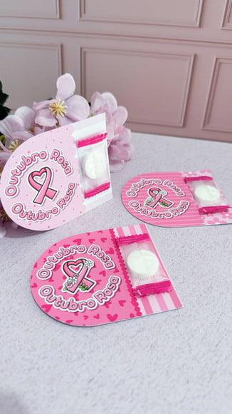 Card com Máscara Facial Comprimida- Outubro Rosa
