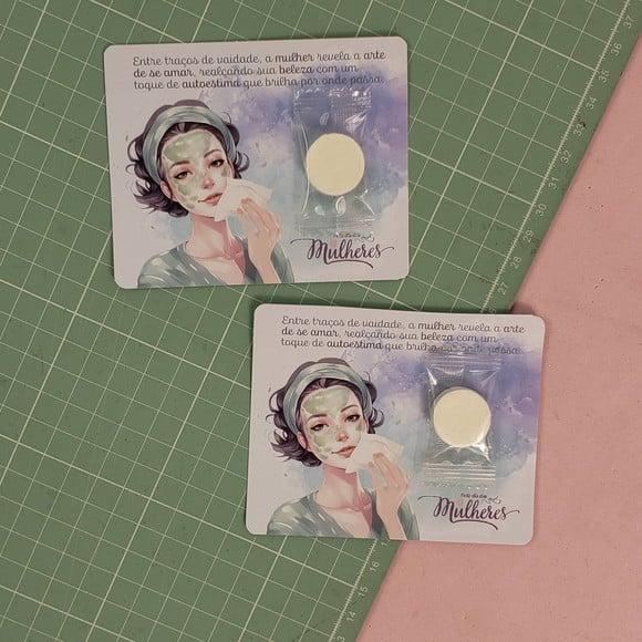 Card com Máscara Facial Comprimida- Dia da Mulher