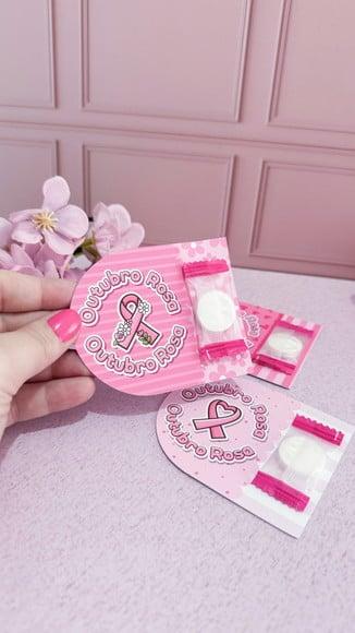 Card com Máscara Facial Comprimida- Outubro Rosa
