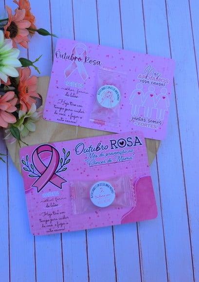 Card com Máscara Facial Comprimida- Outubro Rosa