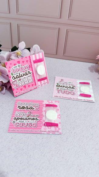 Card com Máscara Facial Comprimida- Outubro Rosa