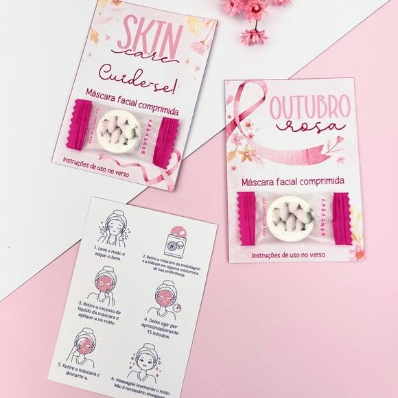 Card com Máscara Facial Desidratada- Outubro Rosa