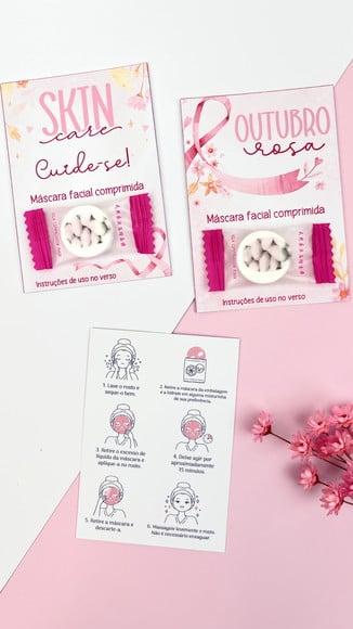 Card com Máscara Facial Desidratada- Outubro Rosa
