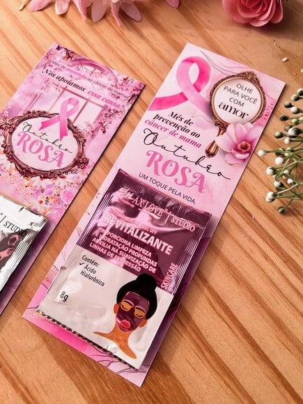 Card com Máscara Facial- Outubro Rosa
