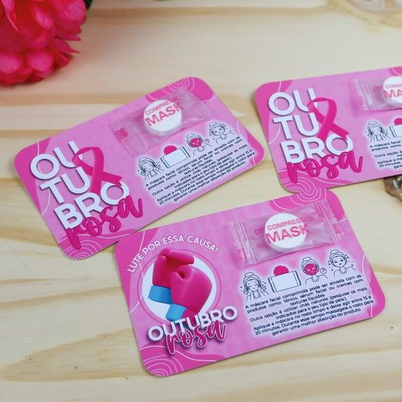 Card com Máscara Facial- Outubro Rosa