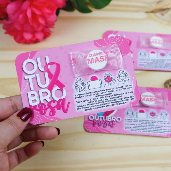Card com Máscara Facial- Outubro Rosa