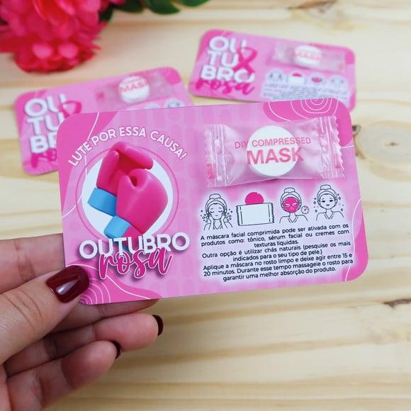 Card com Máscara Facial- Outubro Rosa