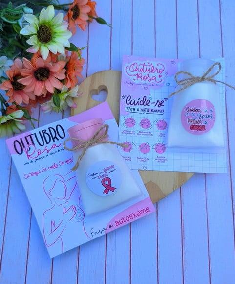 Card com Mini Bisnaga de Hidratante- Outubro Rosa