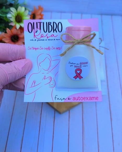 Card com Mini Bisnaga de Hidratante- Outubro Rosa