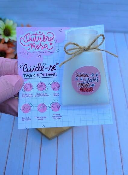 Card com Mini Bisnaga de Hidratante- Outubro Rosa