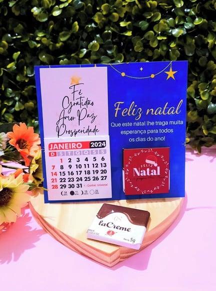Card com Mini Calendário com Imã e Tablete Cacau Show 5g